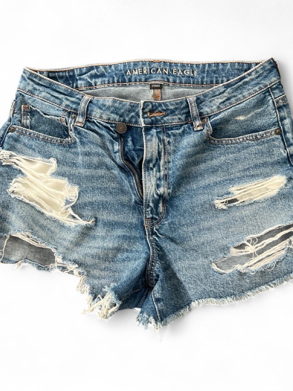 American Eagle Outfitters Women's Distressed Denim mom Shorts